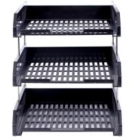 得力（deli） 9209 三层文件座 338*260*260mm 黑色 (单位:个)