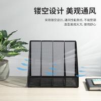 得力（deli） 78988 四联金属网状文件框带笔筒 310*303*255mm 黑色 (单位:个)