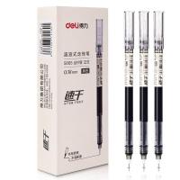 得力（deli） S865 速干直液笔签字笔 0.38mm 12支/盒 (单位:盒) 黑色