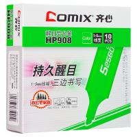 齐心（COMIX） HP908 彩色荧光笔 10支/盒 （单位:盒） 绿色