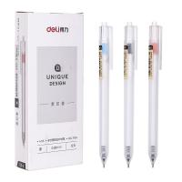 得力（deli） A115 按动中性笔 0.38mm 全针管 黑色 (单位:盒)