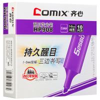 齐心（COMIX） HP908 彩色荧光笔 10支/盒 （单位:盒） 紫色
