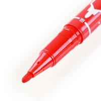 齐心（COMIX） MK804 小双头记号笔 1.5-0.5mm 双头 12支/盒 (单位：盒) 红色