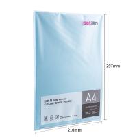 得力（deli） 7757 彩色复印纸 A4 80G 浅蓝色 100张/包 (单位:包)