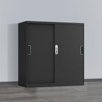 臻远 ZY5062260 钢制铁门移门文件柜 90*40*92.5cm（单位：台）黑色