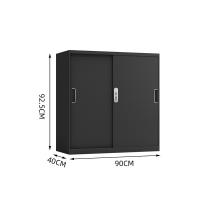 臻远 ZY5062260 钢制铁门移门文件柜 90*40*92.5cm（单位：台）黑色