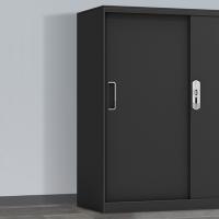 臻远 ZY5062260 钢制铁门移门文件柜 90*40*92.5cm（单位：台）黑色
