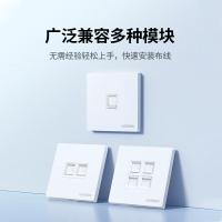 绿联（UGREEN）80182网线网口网络面板 通用超五/六/七类模块加厚86型面板 适用电话电脑房间网络插座 双口1个装 （单位：个）