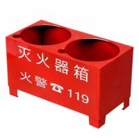 鸣固 加厚半截式灭火器箱 灭火器底座 2具4kg 红色（单位：个）