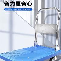 艾逸瑶选 塑料 平板小推车 载重300kg 90*60cm(单位：台) 蓝色