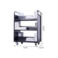 臻远 ZY5052297 档案室手推车 3层W型推车 70*45*110cm（单位：个）黑色