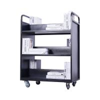 臻远 ZY5052297 档案室手推车 3层W型推车 70*45*110cm（单位：个）黑色