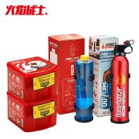 火焰战士  消防逃生应急四件套 干粉灭火器+过滤式防毒面具*2+灭火逃生液 (单位:套)