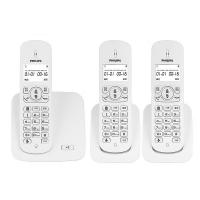 飞利浦（PHILIPS） DCTG186（1+2） 无绳电话机 话机尺寸:107mm*174mm  (单位：套 )白色