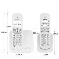 飞利浦（PHILIPS） DCTG186（1+2） 无绳电话机 话机尺寸:107mm*174mm  (单位：套 )白色