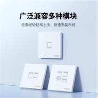 绿联（UGREEN） 80182 网线网络面板 双口 网络/电话 86面板 白色 (单位:个)