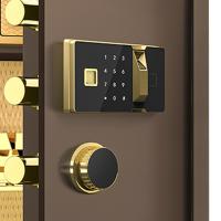 臻远 ZY-SY-272 全钢实心指纹款保险柜带轮子 38*34*60cm（单位：台）咖色