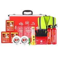 趣行 消防应急 消防应急箱套装含消防面具*3+灭火毯*2+灭火器*2+手电筒*1+铝合金箱*1+口哨*1+烟雾报警器*2+反光衣*1+应急包*1+防割手套*1 15件套（单位：套）颜色随机发货