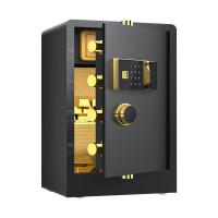 臻远 ZY50212026 全钢保险柜办公防盗保险箱 指纹款 38*34*60cm(单位：台) 带轮 黑色